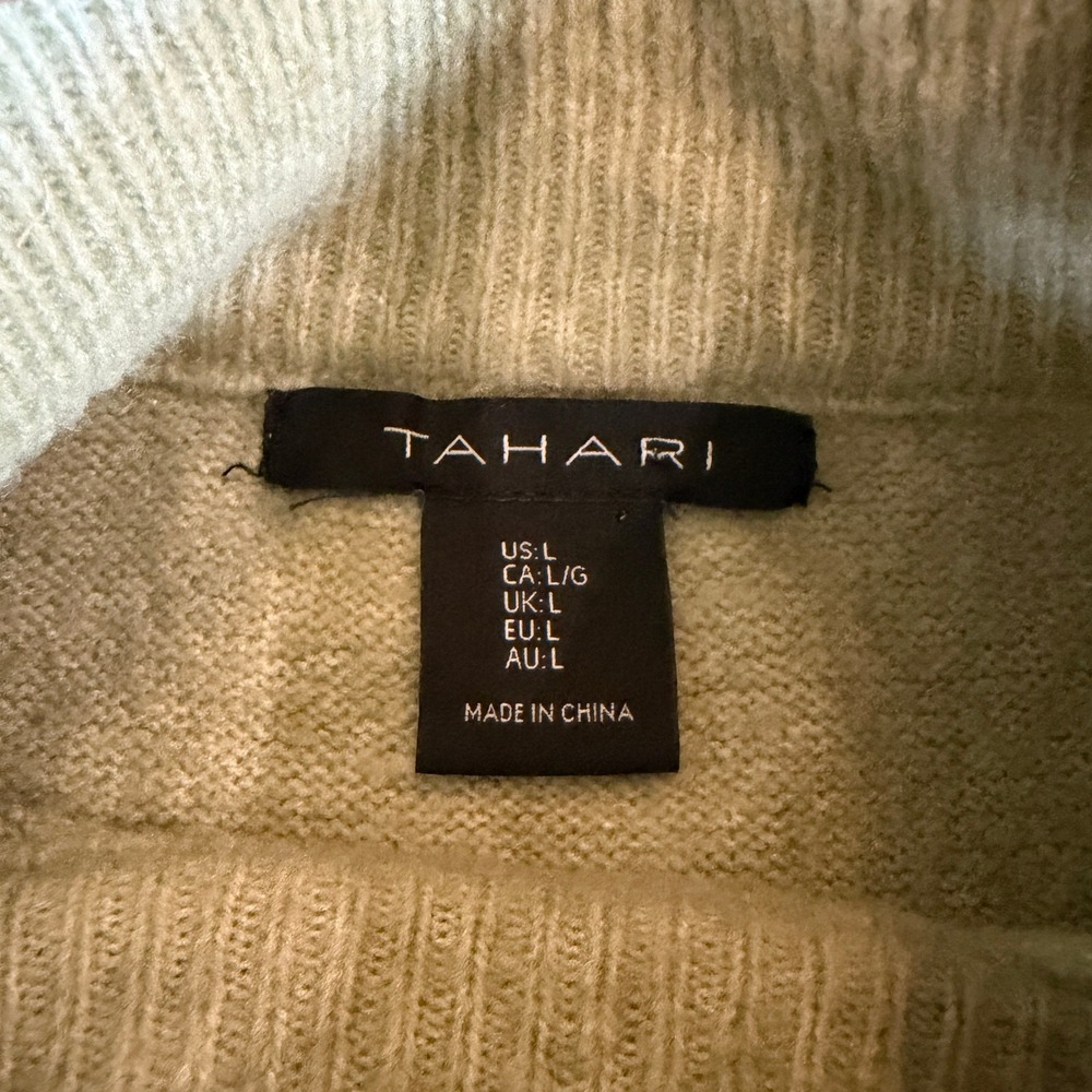 Tahari Women's Size L Sleeveless Mock Neck Knit Sweater Top Sage - Picture 3 of 6